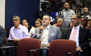 Periodistas que participaron en el encuentro de prensa que organiza cada semana la Presidencia.