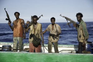 Desde la izquierda: Faysal Ahmed, Barkhad Abdi, Barkhad Abdirahman, Mahat Ali en una escena de "Captain Phillips". [Crédito de imagen: Columbia Pictures]