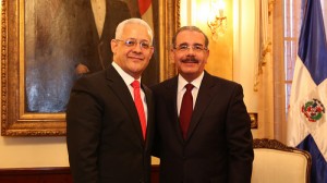 José Antonio Aybar durante su visita al presidente de la República, Danilo Medina.