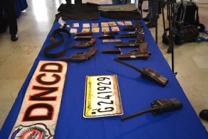 Las armas que se utilizaron para asesinar supuestamente a Victoriano Santos.